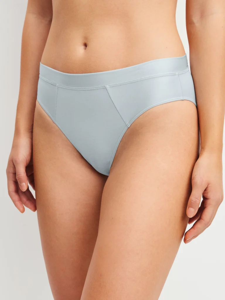 Pearl Blue Pima Cotton Satin-Trim Brief