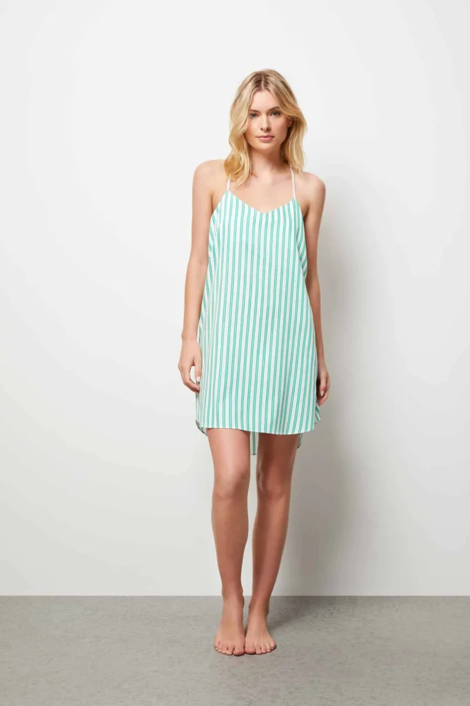 Apple Green Pinstripe Racerback Slip Dress
