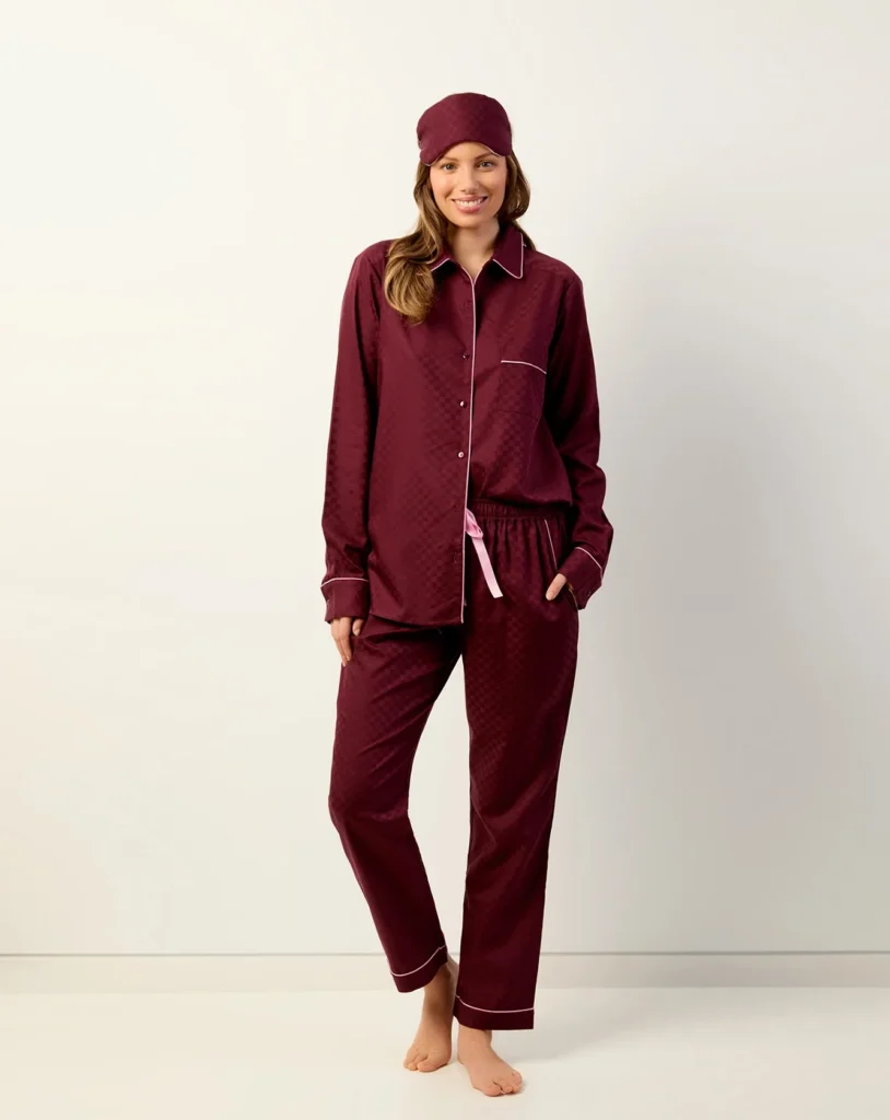 Deep Red Long Sleeve Pyjama Set
