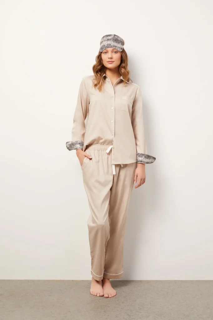 Neutral Geo Cotton Modal Pyjama Set