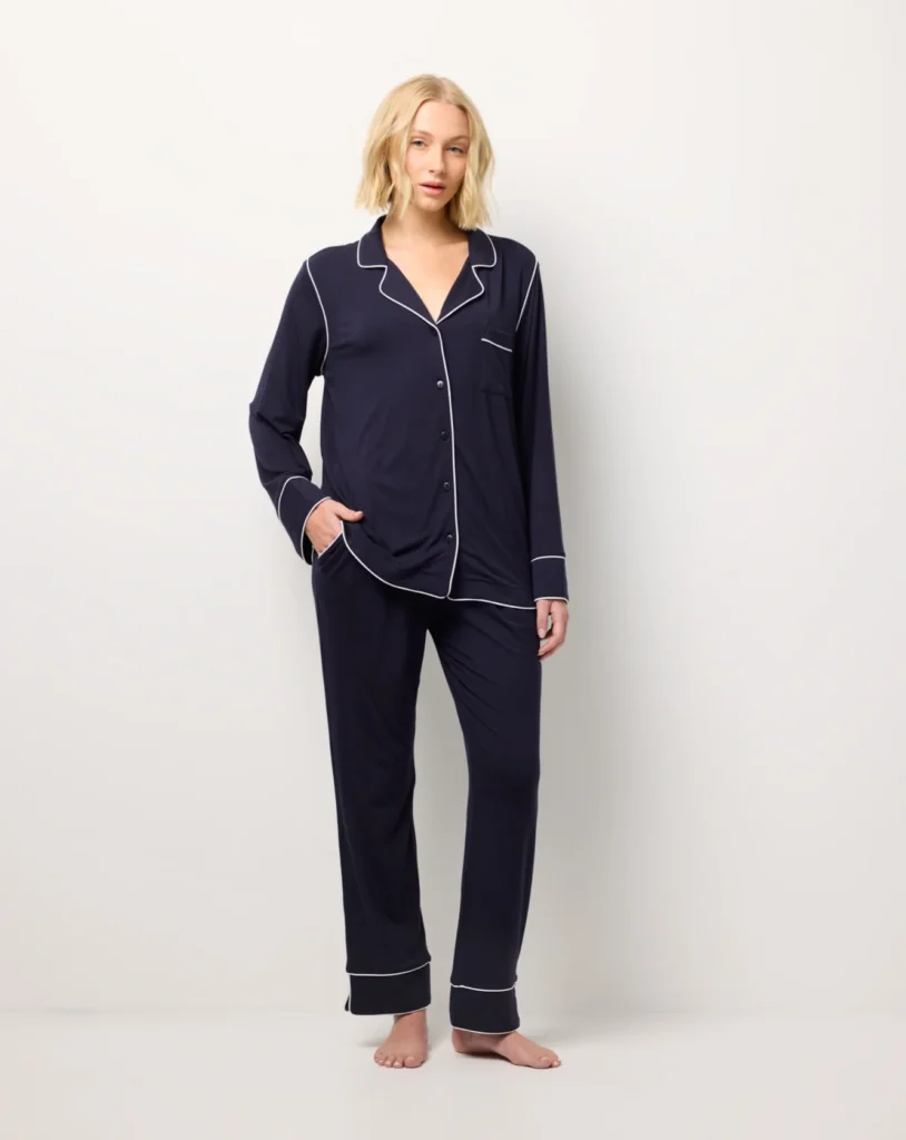 Navy Long Sleeve Pyjama Set