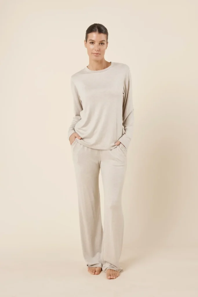 Oat Soft-Knit Wide-Leg Lounge Set