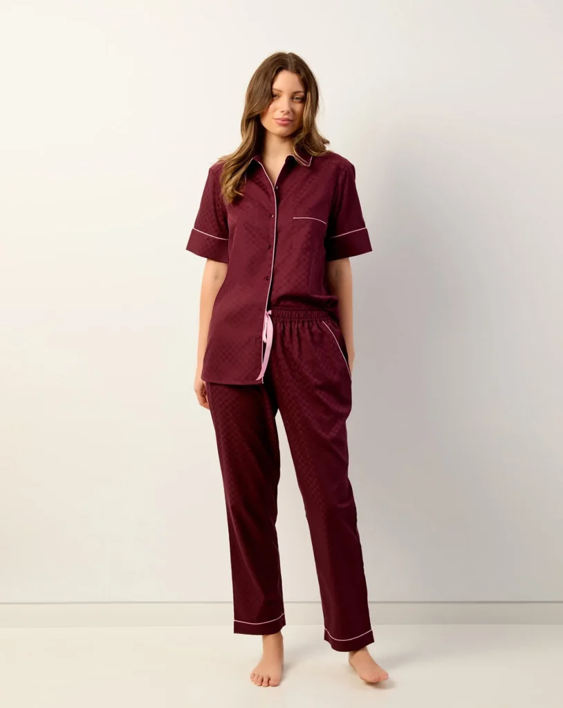 Bordeaux Short-Sleeve Pyjama Set
